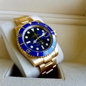 Rolex Submariner Yellow Gold 18k Blue Dial